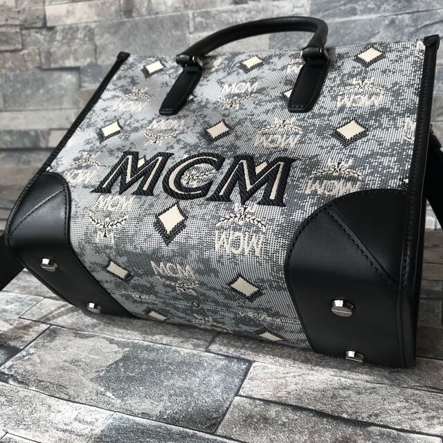 美品✨MCMヴィンテージバッグ✨ブループリント\u0026レザー\u0026✨デニムバッグ