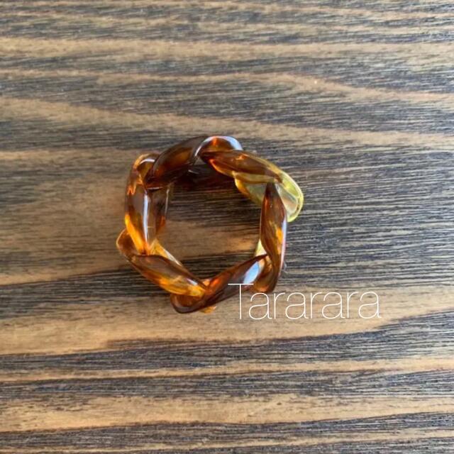 ●handmade Acrylchain ring アンバー● ハンドメイドのアクセサリー(リング)の商品写真