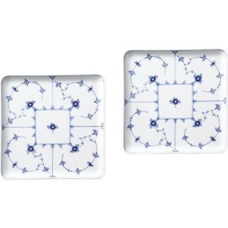 ロイヤルコペンハーゲン(ROYAL COPENHAGEN)のロイヤルコぺンハーゲン ブルーフルーテッド スクエアディッシュ ペア 2枚(食器)