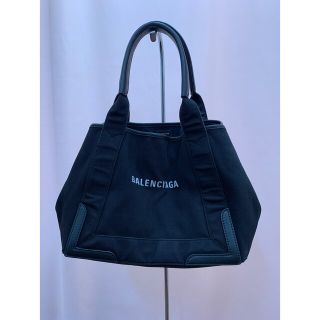 バレンシアガ(Balenciaga)の美品　バレンシアガ　トートバッグ　ネイビーカバS 新ロゴ(トートバッグ)