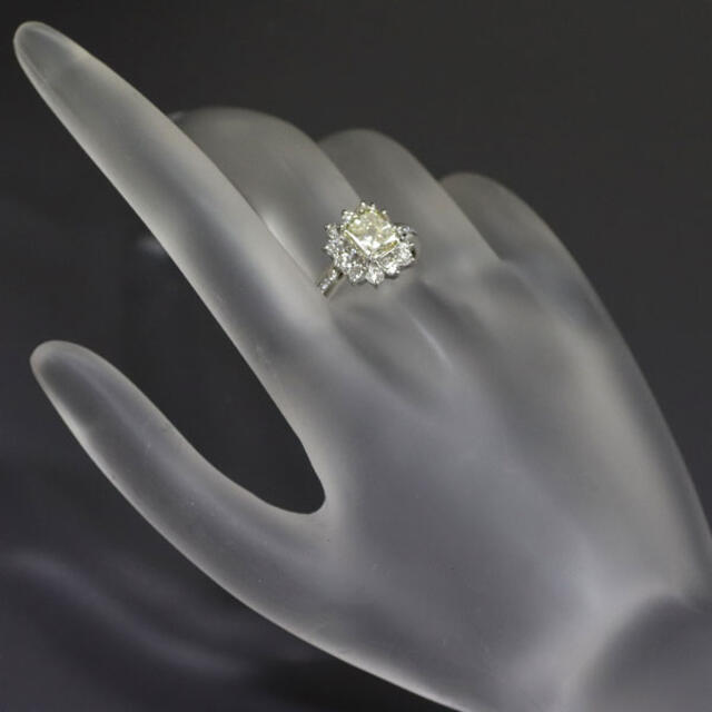 Pt900 ダイヤモンド リング 2.013ct LY I1 D0.80ct 【2024 新作