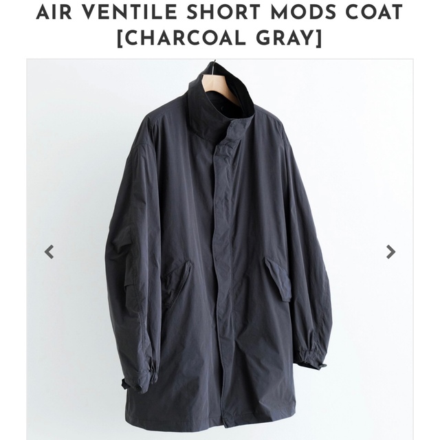 【ATON】AIR VENTILE ショートモッズコート グレー　04