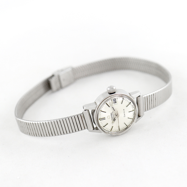 OMEGA(オメガ)の希少品 OMEGA オメガ Geneve ジュネーブ 566.002 Cal.684 デイト シルバー SS ステンレス レディース 自動巻き アンティーク ヴィンテージ【腕時計】【中古】 レディースのファッション小物(腕時計)の商品写真