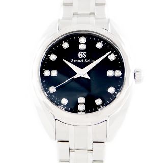 セイコー(SEIKO)のほぼ新品 電池交換済 SEIKO セイコー Grand Seiko グランドセイコー エレガンスコレクション K18WGベゼル 4J51-0AG0 STGF331 純正ダイヤモンド 16Pダイヤ 黒 ブラック ホワイトゴールド SS ステンレス レデイース クォーツ GS【6ヶ月保証】【腕時計】【中古】(腕時計)