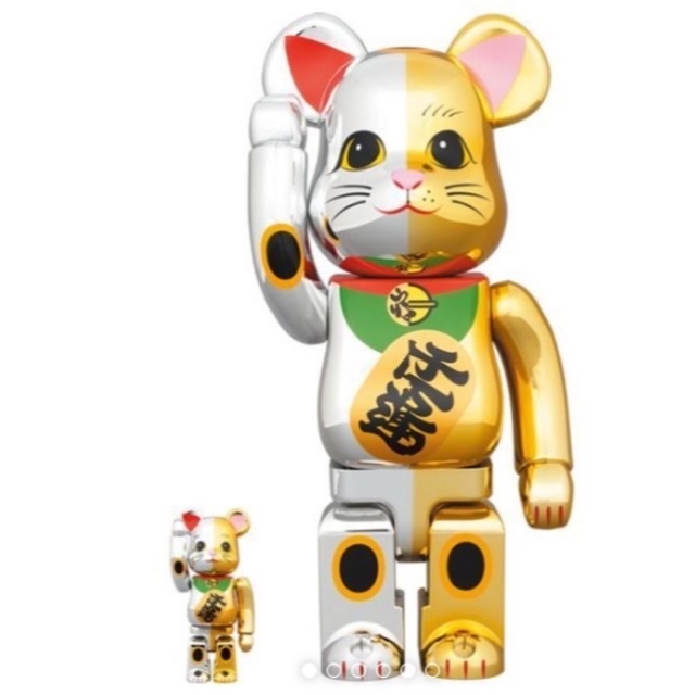 アイアンマンBE@RBRICK 招き猫 開運 銀 × 千万両 金 100％ & 400％