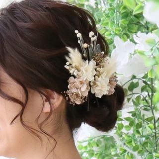 ドライフラワー　ヘアアクセサリー(ヘアアクセサリー)