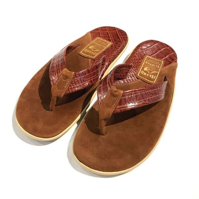 28cm ISLAND SLIPPER スエードクロコ型押しトングサンダル 10