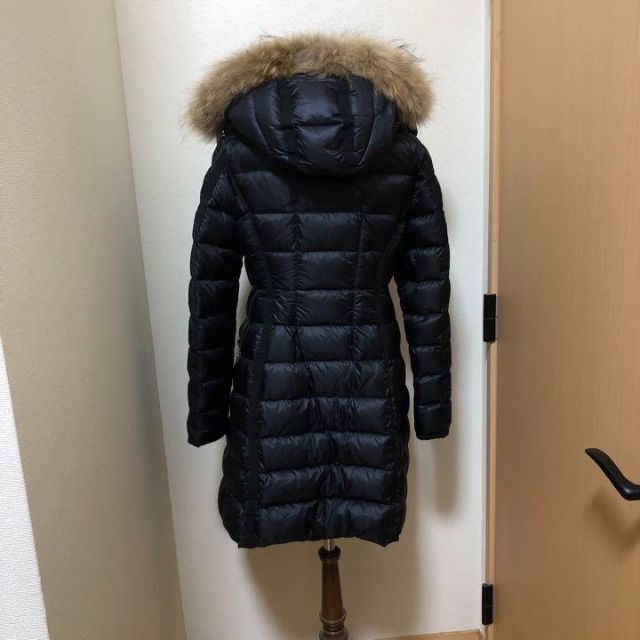 モンクレール ロングダウン黒 ナンテス ファー付き moncler