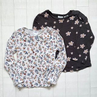 ザラキッズ(ZARA KIDS)の美品★ zara kids 花柄カットソー2枚セット 100cm(Tシャツ/カットソー)