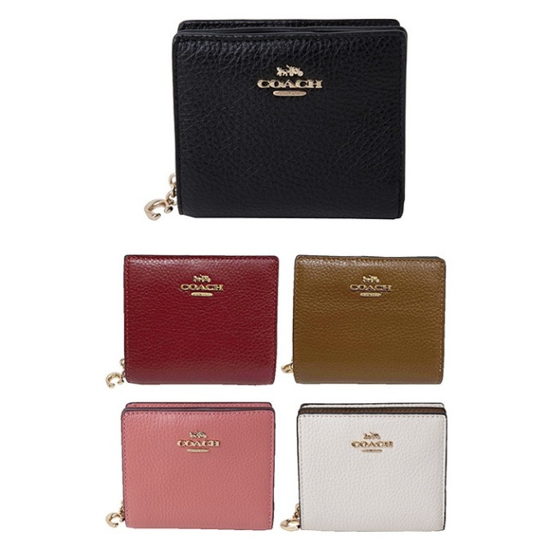 コーチ COACH 二つ折財布 ペブルドレザー チャーム c2862 IMF8Q コーチ ペブルドレザー Cチャーム C2862 IMBLK ブラック