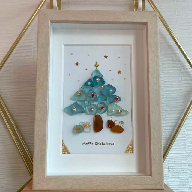 シーグラスアート クリスマスツリーの通販 by tata's shop｜ラクマ