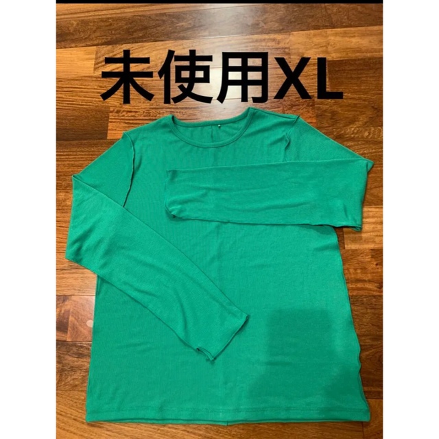 GU(ジーユー)の今期未使用GU  ソフトリブクルーネックT  XL レディースのトップス(Tシャツ(長袖/七分))の商品写真