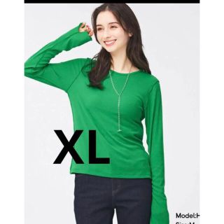 ジーユー(GU)の今期未使用GU  ソフトリブクルーネックT  XL(Tシャツ(長袖/七分))