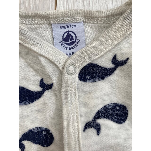 PETIT BATEAU(プチバトー)のプチバトー　足付きロンパース　67cm キッズ/ベビー/マタニティのベビー服(~85cm)(ロンパース)の商品写真