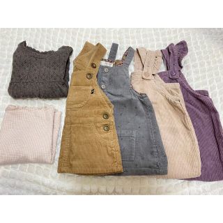 ザラキッズ(ZARA KIDS)の80 女の子服 子供服 冬服 サロペット サロペットスカート ニット (ワンピース)