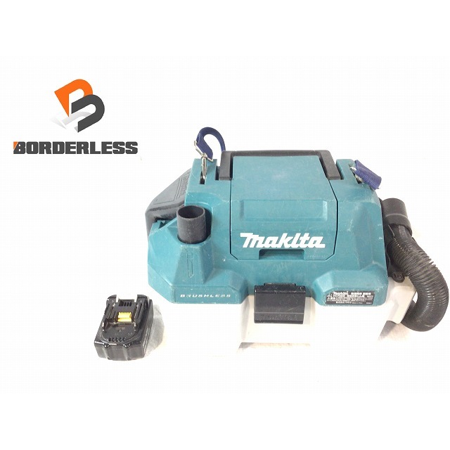 ☆比較的綺麗です☆ makita マキタ 18V 充電式集じん機 VC750D バッテリー(18V 5.0Ah) 電動工具 集塵機 清掃 58996バイク