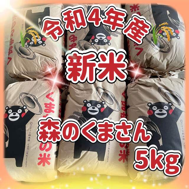 森のくまさん　shop　5kg　新米　by　令和4年熊本県産の通販　｜ラクマ