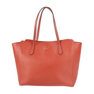 グッチ(Gucci)のGUCCI グッチ  スウィング トートバッグ 354397 レザー   レッド ゴールド金具  ショルダーバッグ ラージ 【本物保証】(トートバッグ)