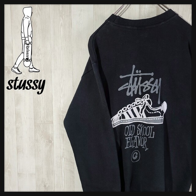 old STUSSY 90s 紺タグ　グレー トレーナー