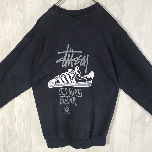 00s OLD STUSSY 筆記体蛇皮ロゴスウェット　レア　紺タグ