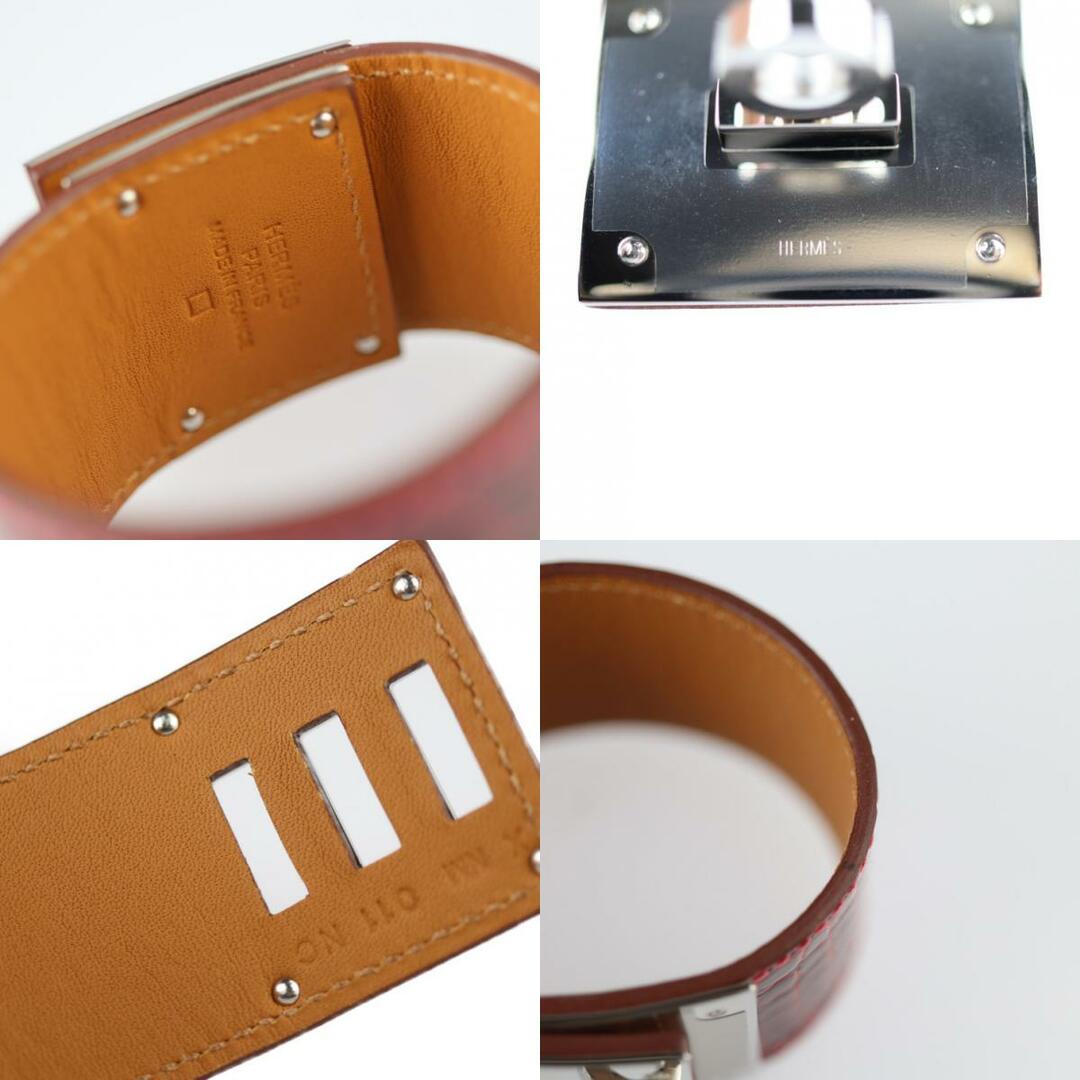 HERMES エルメス ケリー ドッグ ブレスレット アリゲーター レッド系