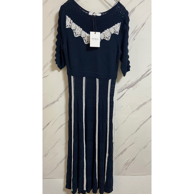 新品　Lace-trimmed Cotton-blend Knit Dress 5