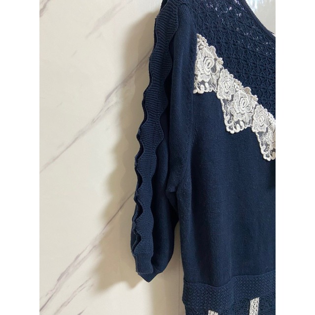 新品　Lace-trimmed Cotton-blend Knit Dress 6