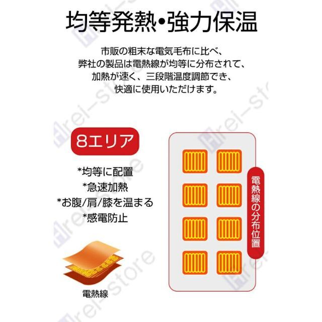 つことが 高級電気毛布 150×85cm 3段階温度調節 メーカー希望小売価格68900円の通販 by nntukuba's shop｜ラクマ