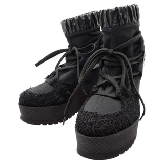 シャネル(CHANEL)のシャネル ブーツ ココマーク ブラック レディースサイズ38 CHANEL 靴 黒 厚底(ブーツ)