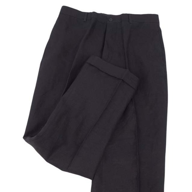 美品 ラルフローレン パープルレーベル RALPH LAUREN PURPLE LABEL セットアップ スーツ リネン ジャケット パンツ メンズ C94-W82-T175(L相当) ブラック