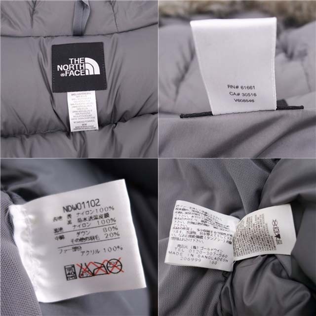 ザノースフェイス THE NORTH FACE ジャケット マクマードパーカ ダウンジャケット 襟フェイクファー アウター レディース M グレー