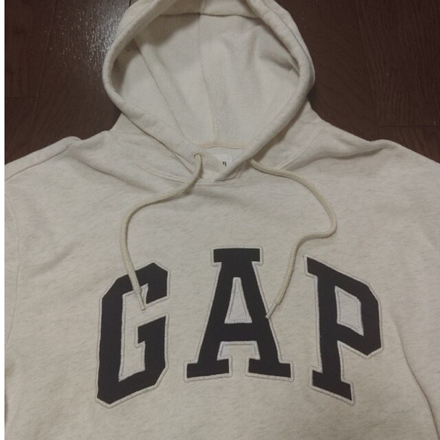 GAP(ギャップ)のGAP パーカー　M　クリーム　オートミール　白　古着　オールドギャップ　旧タグ メンズのトップス(パーカー)の商品写真