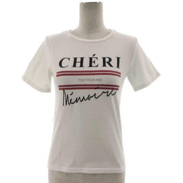 dazzlin(ダズリン)のダズリン Tシャツ 半袖 プリント レタリング ホワイト 黒 赤 F レディースのトップス(Tシャツ(半袖/袖なし))の商品写真