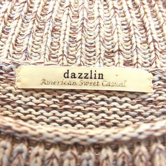 dazzlin(ダズリン)のダズリン dazzlin ニット セーター 長袖 丸首 総柄 切替リブ コットン レディースのトップス(ニット/セーター)の商品写真