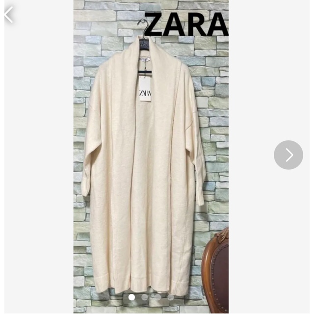 ZARA(ザラ)の新品タグ付き　ロングニット　コート レディースのジャケット/アウター(ニットコート)の商品写真