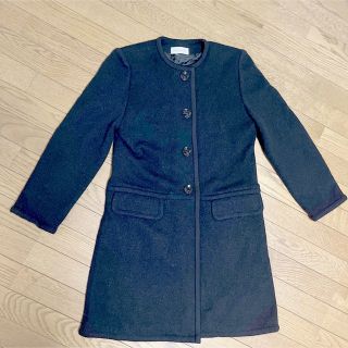 マルチボーダーシリーズ 80s YVES SAINT LAURENT/ノーカラー中綿コート