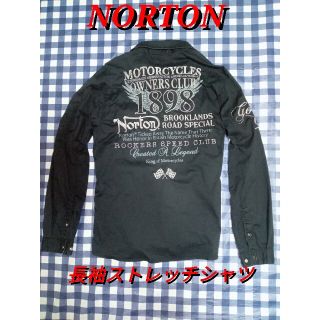 ノートン(Norton)のNORTON ノートン　刺繍　長袖 ストレッチシャツ　襟ワイヤー入り(シャツ)