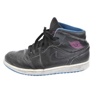 ナイキ(NIKE)のNIKE ナイキ AIR JORDAN 1 MID BLACK FIRE PINK 2015　エアジョーダン ミッド ファイヤー ピンク　ハイカットスニーカー　ブラック　US/8.5　554724-029(スニーカー)