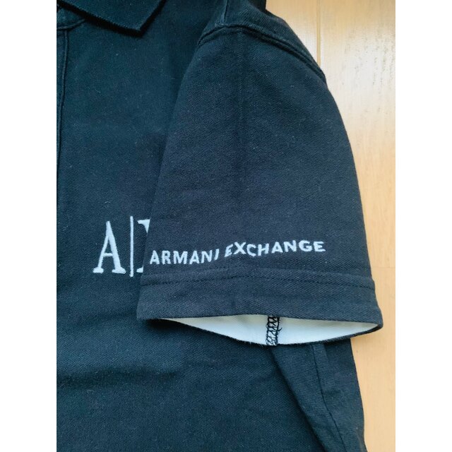 ARMANI EXCHANGE(アルマーニエクスチェンジ)のARMANIエクスチェンジ　ポロシャツ　ブラック　XS メンズのトップス(ポロシャツ)の商品写真