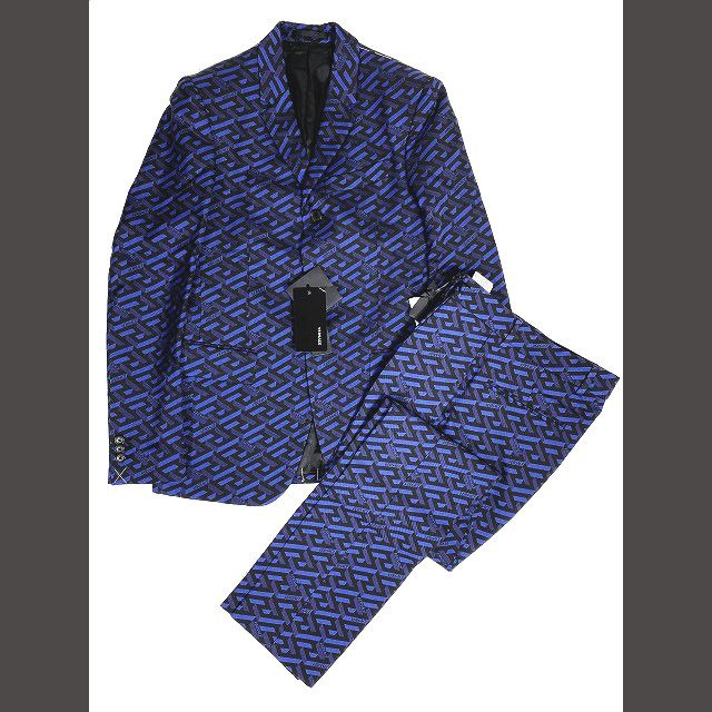 VERSACE(ヴェルサーチ)のヴェルサーチ VERSACE ラ グレカ ギャバジン ブレザー パンツ スーツ メンズのスーツ(スーツジャケット)の商品写真