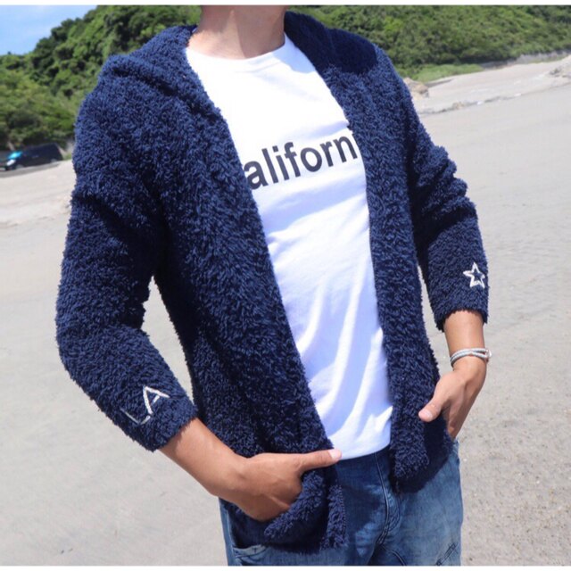 STANDARD CALIFORNIA(スタンダードカリフォルニア)の西海岸系⭐︎LUSSO SURF 刺繍ボアパーカー　ネイビー　Mサイズ☆RVCA メンズのトップス(パーカー)の商品写真