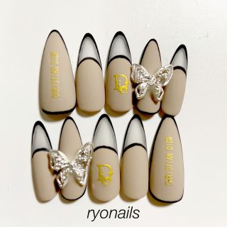 new♡ ネイルチップ ロゴネイル マットネイル