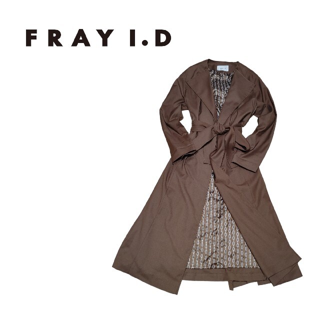 FRAY I.D(フレイアイディー)のFRAY I.D  バックドレープトレンチコート ラップ フレア チェーン柄 レディースのジャケット/アウター(トレンチコート)の商品写真