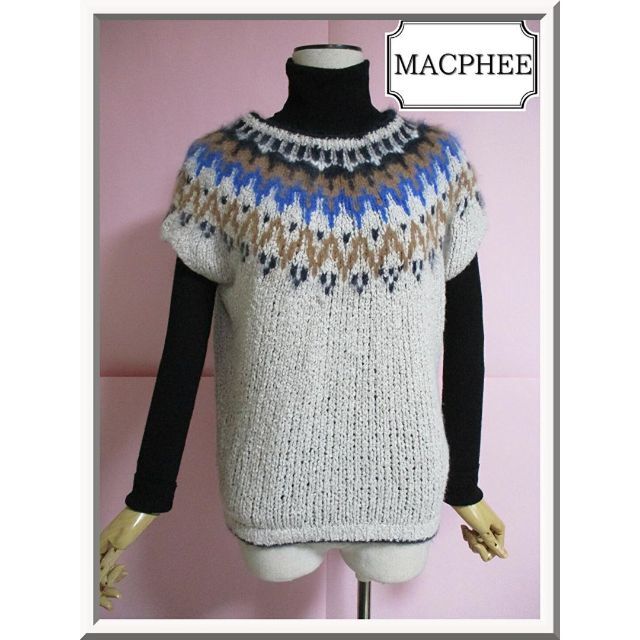 MACPHEE(マカフィー)の【MACPHEE】ノルディック編みセーター・ニット・ベスト☆丸ヨーク レディースのトップス(ニット/セーター)の商品写真