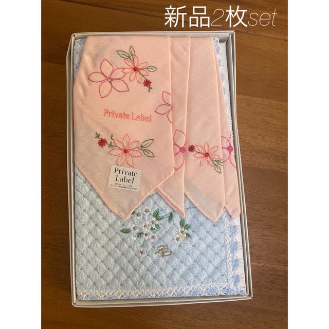 新品花柄刺繍入りハンカチ2枚セットprivatelabelプライベートレーベル | フリマアプリ ラクマ