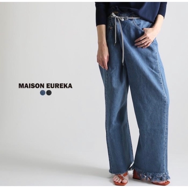 maison eureka 定番リメイクデニムSサイズ美品エウレカ レディースのパンツ(デニム/ジーンズ)の商品写真