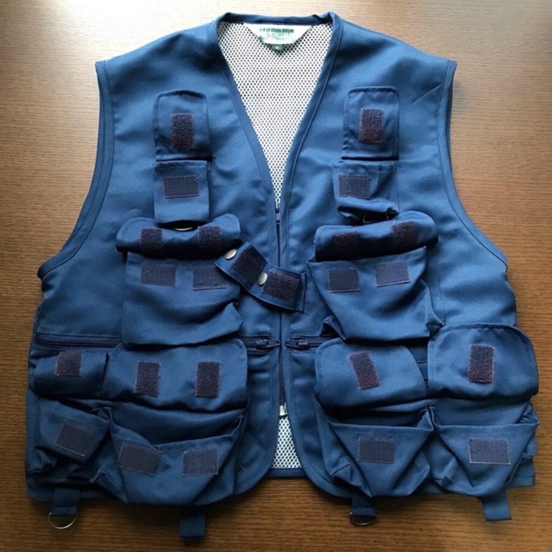 Vtg 80年代90年代 フィッシングベスト 総裏地メッシュ ネイビーの通販