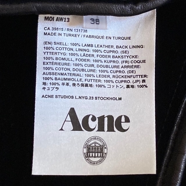 ACNE STUDIOS ライダースジャケット セリーヌ マルジェラ トムウッド