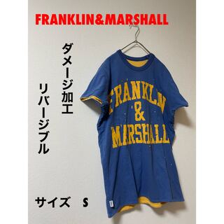 FRANKLIN&MARSHALL - FRANKLIN&MARSHALL リバージブルダメージ加工Tシャツ　サイズS