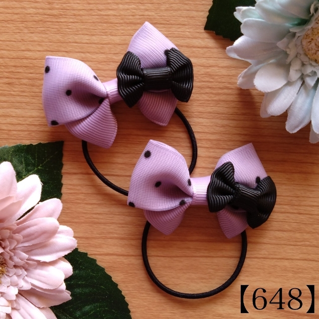 【No.288】ヘアゴム ハンドメイド お花 リボン くすみピンク ピンク